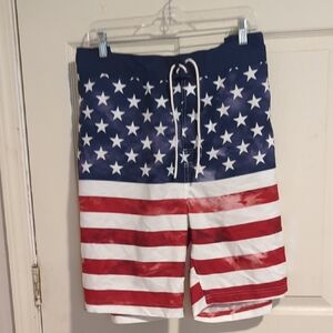 RedHead Red and White Board Shorts Swimwear